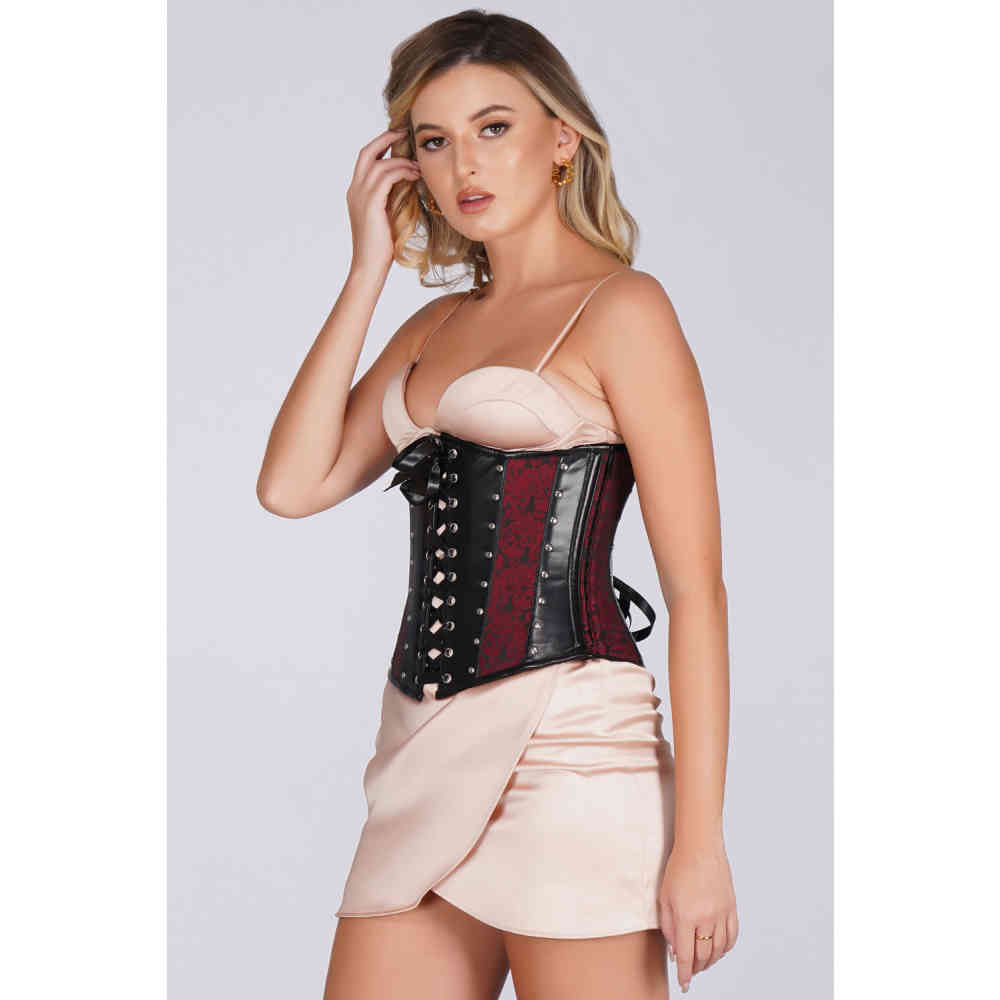 Attitude Corsets - Yasmin Corset sous la poitrine - Bordeaux rouge